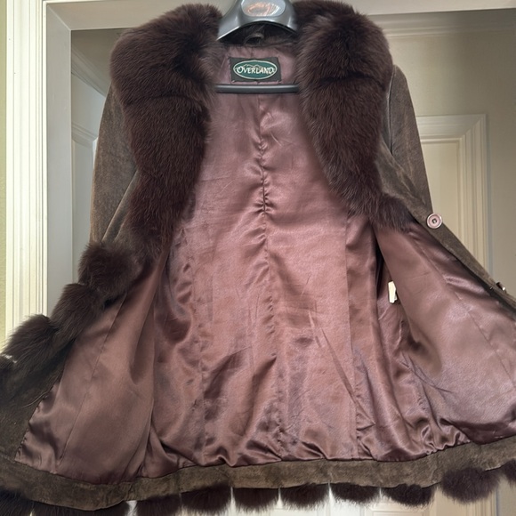 Suede, fox fur trimmed jacket with nice lining. Worn a few times. - Picture 3 of 4